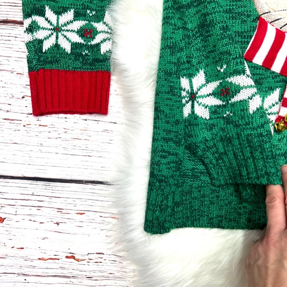 •🎄|•’MEOWY’ CHRISTMAS•| Real Jingle Bells Kitty Cat Holiday Sweater - Picture 4 of 12